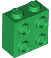LEGO - Steen, gemodificeerd 1 x 2 x 1 2/3 met noppen aan zijkant - Green | N - Thumbnail