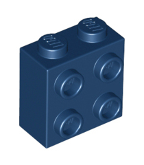 LEGO - Steen, gemodificeerd 1 x 2 x 1 2/3 met noppen aan zijkant - Dark Blue | N - Thumbnail