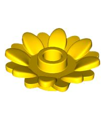 LEGO - Plant bloem 2 x 2 rond met 16 blaadjes (zonnebloem) met open nop - Yellow | N - Thumbnail