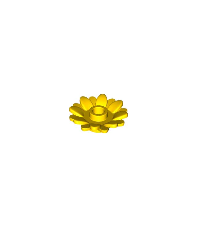 LEGO - Plant bloem 2 x 2 rond met 16 blaadjes (zonnebloem) met open nop - Yellow | N