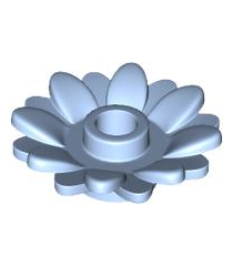 LEGO - Plant bloem 2 x 2 rond met 16 blaadjes (zonnebloem) met open nop - Bright Light Blue | N - Thumbnail