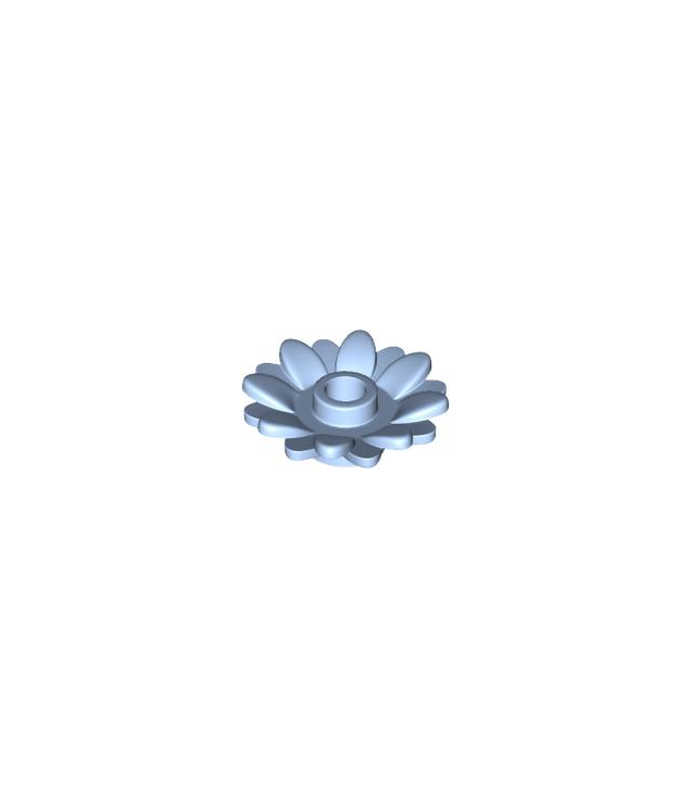 LEGO - Plant bloem 2 x 2 rond met 16 blaadjes (zonnebloem) met open nop - Bright Light Blue | N