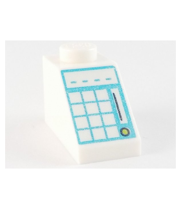 LEGO - Helling 45 graden 2 x 1 met licht-aqua toetsenbord op middelazuur achtergrond - White | N