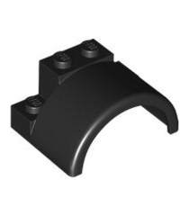 LEGO - Voertuig, spatbord 4 x 3 x 1 2/3 met ronde boog en brede cilinder - Black | N - Thumbnail