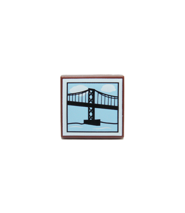 LEGO - Tegel 2 x 2 met hangbrugpatroon - Reddish Brown | N