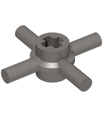 LEGO - Technic-asconnector met 4 staafen en doorlopend as-gat - Dark Bluish Gray | N - Thumbnail