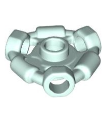 LEGO - Minifiguur-wapenhouder, ring met 3 staafen en 3 gaten (Ninjago Aeroblade-middendeel) – open nop - Light Aqua | N - Thumbnail