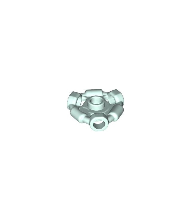 LEGO - Minifiguur-wapenhouder, ring met 3 staafen en 3 gaten (Ninjago Aeroblade-middendeel) – open nop - Light Aqua | N