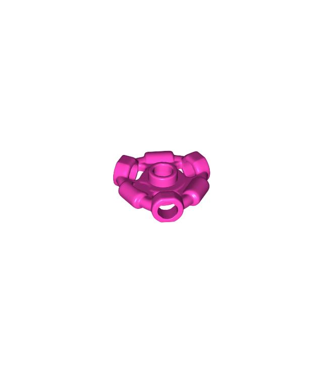 LEGO - Minifiguur-wapenhouder, ring met 3 staafen en 3 gaten (Ninjago Aeroblade-middendeel) – open nop - Dark Pink | N