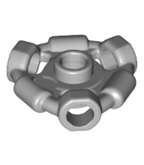 LEGO - Minifiguur-wapenhouder, ring met 3 staafen en 3 gaten (Ninjago Aeroblade-middendeel) – open nop - Light Bluish Gray | N - Thumbnail