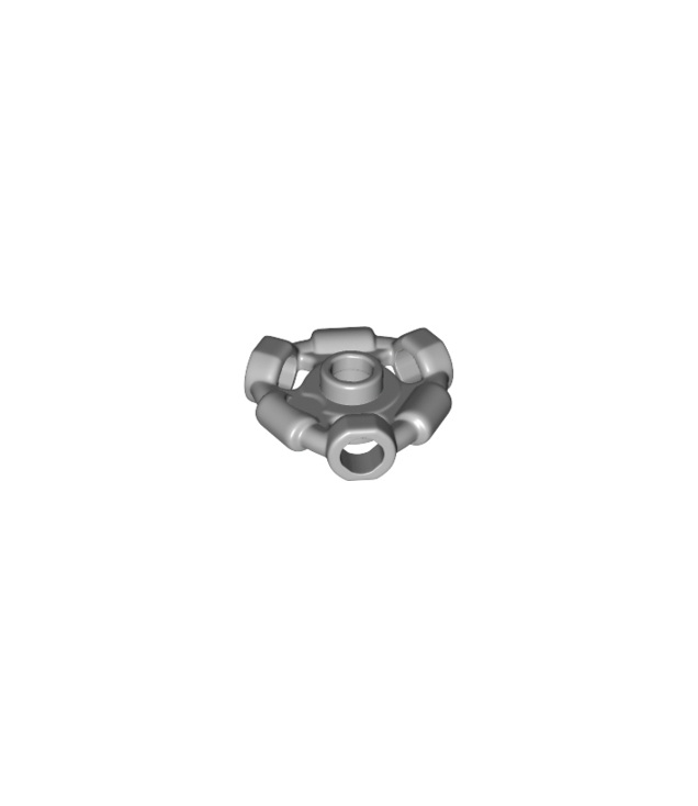 LEGO - Minifiguur-wapenhouder, ring met 3 staafen en 3 gaten (Ninjago Aeroblade-middendeel) – open nop - Light Bluish Gray | N