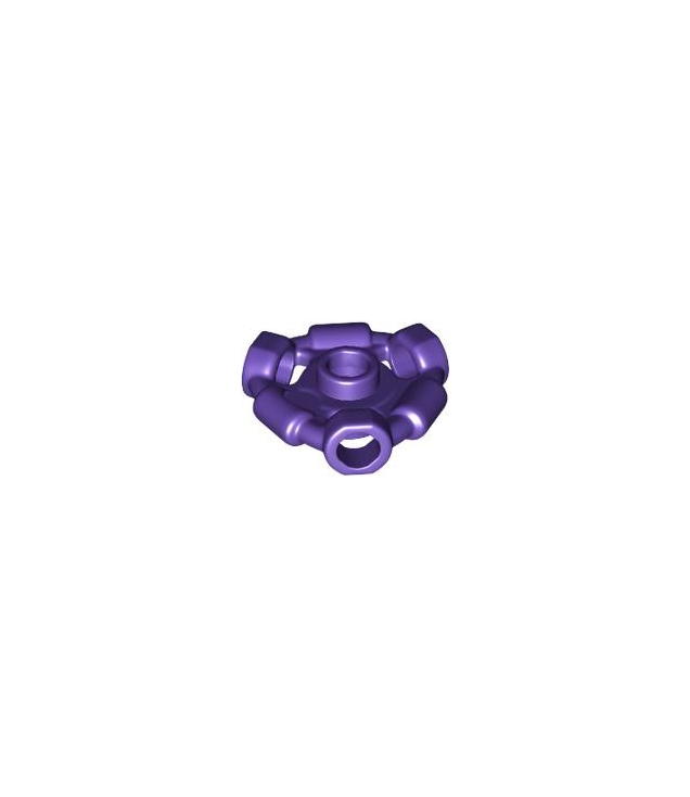 LEGO - Minifiguur-wapenhouder, ring met 3 staafen en 3 gaten (Ninjago Aeroblade-middendeel) – open nop - Dark Purple | N