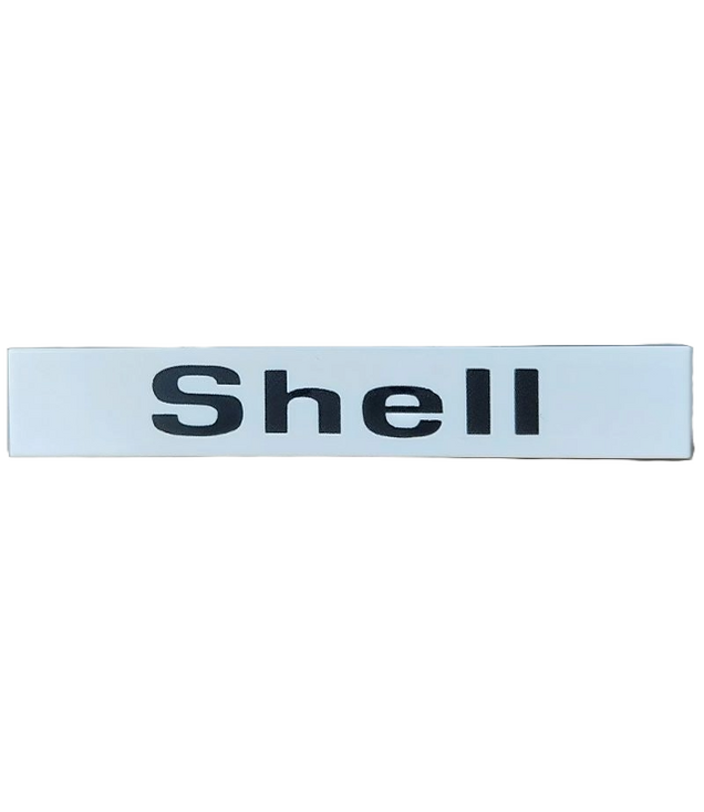 LEGO - Tegel 1 x 6 met zwarte 'Shell'-opdruk - White | N