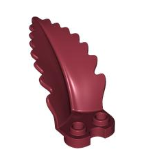 LEGO - Plantplaat, rond 1 x 2 met gebogen opstaande blad - Dark Red | N - Thumbnail
