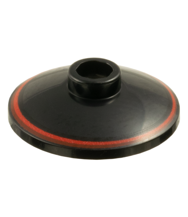 LEGO - Schotel 2 x 2 omgekeerd (radar) met rode ring - Black | N