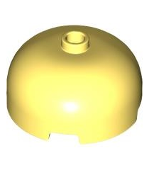 LEGO - Steen, rond 3 x 3 x 1 1/3 koepelvormig – open nop - Bright Light Yellow | N - Thumbnail