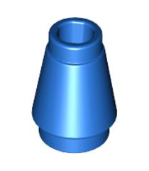 LEGO - Kegel 1 x 1 met boven groef - Blue | N - Thumbnail