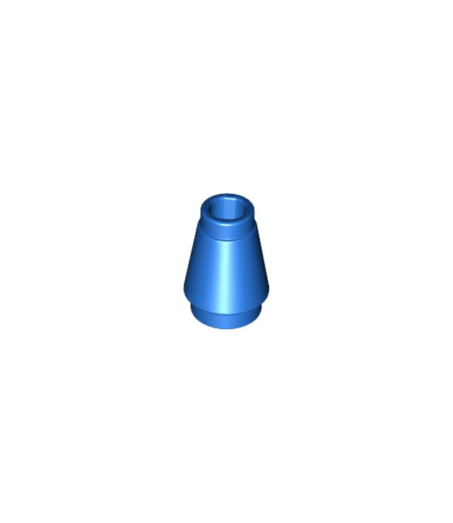 LEGO - Kegel 1 x 1 met boven groef - Blue | N