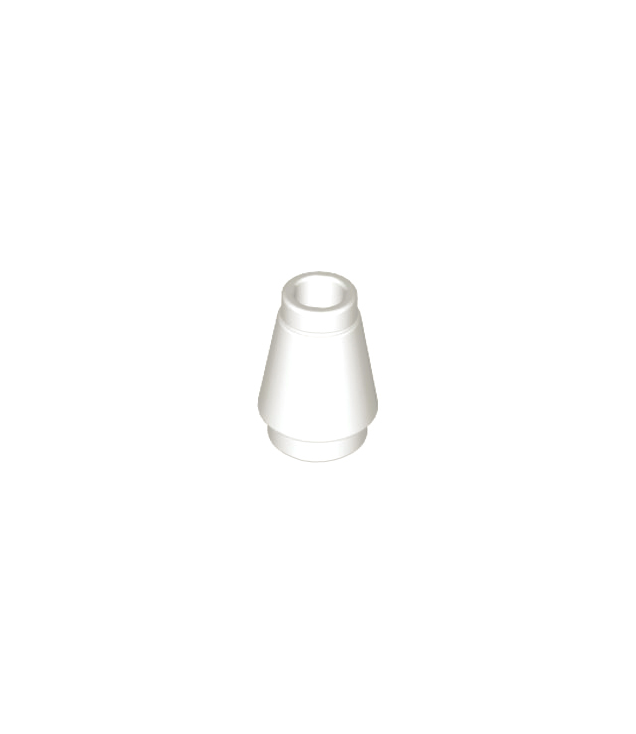 LEGO - Kegel 1 x 1 met boven groef - White | N