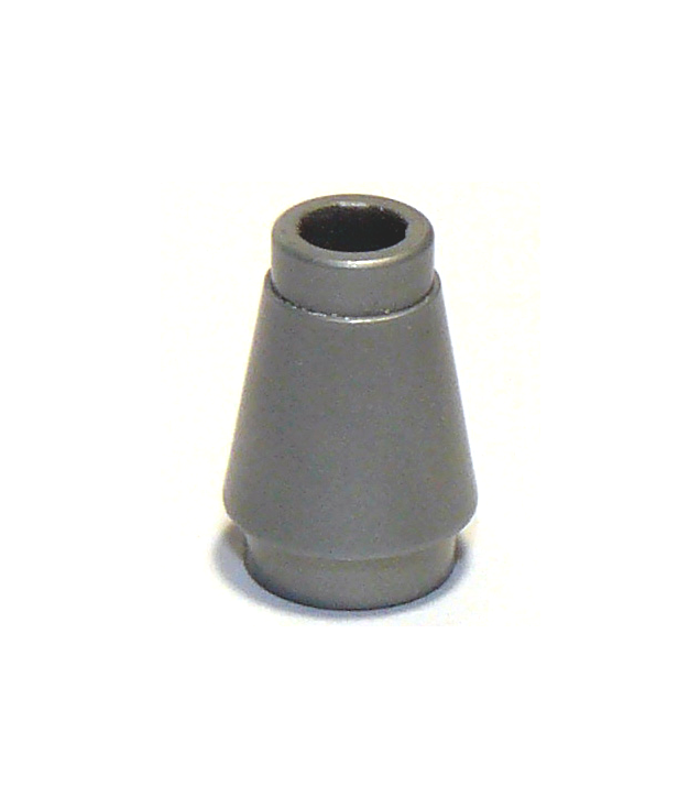 LEGO - Kegel 1 x 1 met boven groef - Flat Silver | N