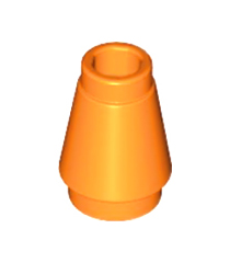 LEGO - Kegel 1 x 1 met boven groef - Orange | N - Thumbnail