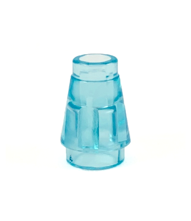 LEGO - Kegel 1 x 1 met boven groef - Trans-Light Blue | N