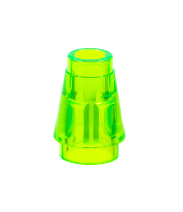 LEGO - Kegel 1 x 1 met boven groef - Trans-Bright Green | N