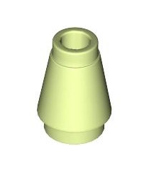 LEGO - Kegel 1 x 1 met boven groef - Yellowish Green | N - Thumbnail