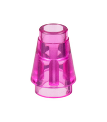 LEGO - Kegel 1 x 1 met boven groef - Trans-Dark Pink | N - Thumbnail