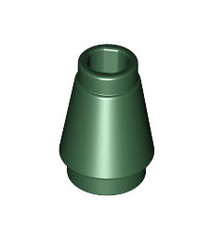 LEGO - Kegel 1 x 1 met boven groef - Dark Green | N - Thumbnail