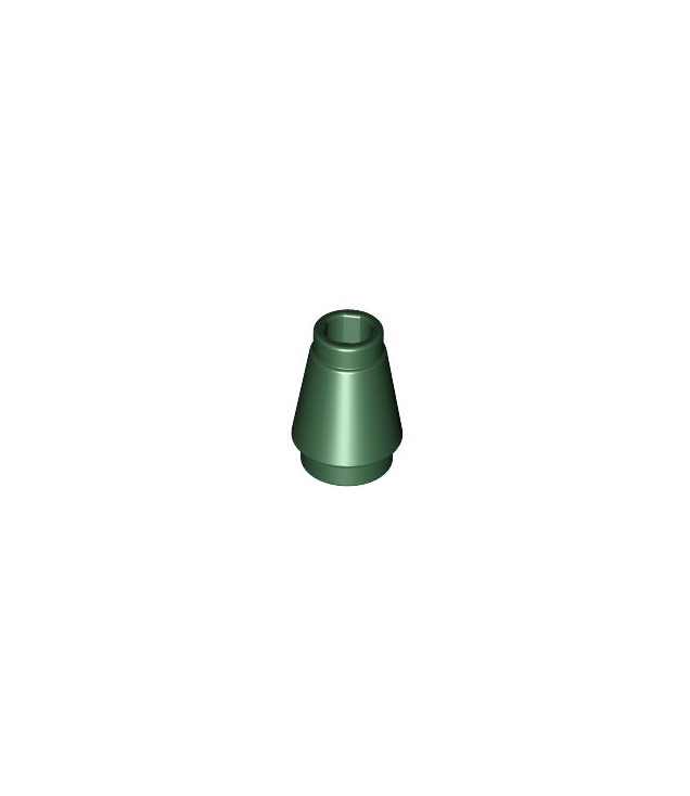 LEGO - Kegel 1 x 1 met boven groef - Dark Green | N