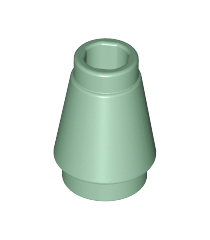 LEGO - Kegel 1 x 1 met boven groef - Sand Green | N - Thumbnail