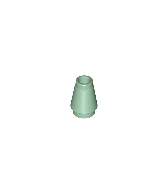 LEGO - Kegel 1 x 1 met boven groef - Sand Green | N