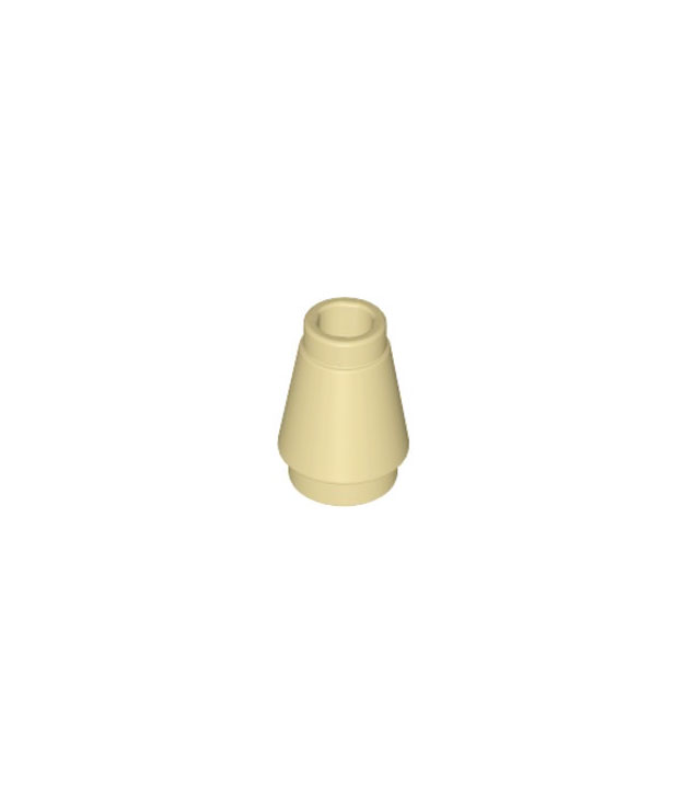 LEGO - Kegel 1 x 1 met boven groef - Tan | N