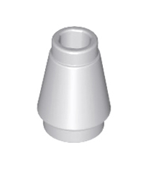 LEGO - Kegel 1 x 1 met boven groef - Light Bluish Gray | N - Thumbnail