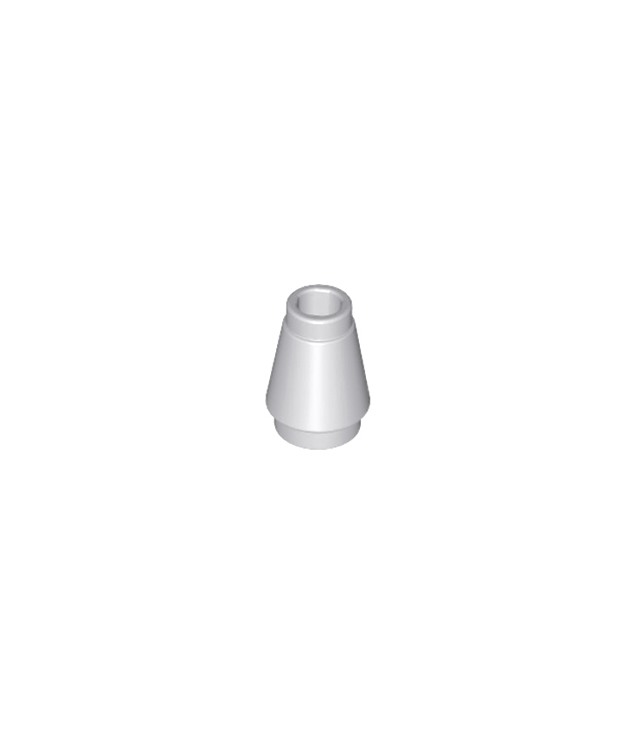 LEGO - Kegel 1 x 1 met boven groef - Light Bluish Gray | N