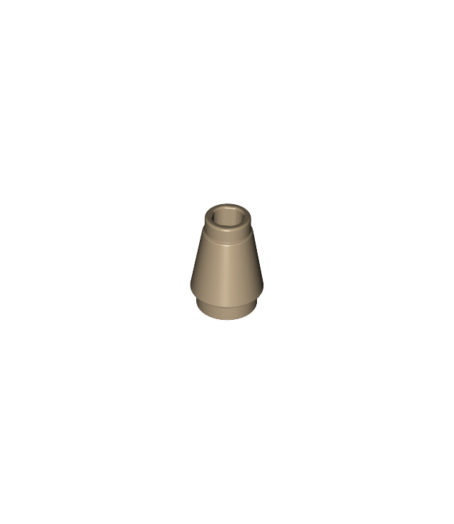 LEGO - Kegel 1 x 1 met boven groef - Dark Tan | N