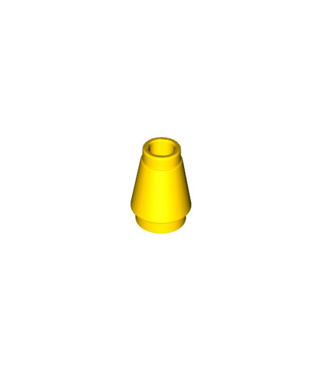 LEGO - Kegel 1 x 1 met boven groef - Yellow | N