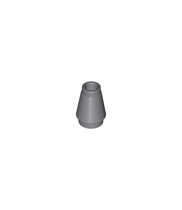 LEGO - Kegel 1 x 1 met boven groef - Dark Bluish Gray | N