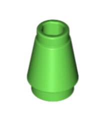 LEGO - Kegel 1 x 1 met boven groef - Bright Green | N - Thumbnail
