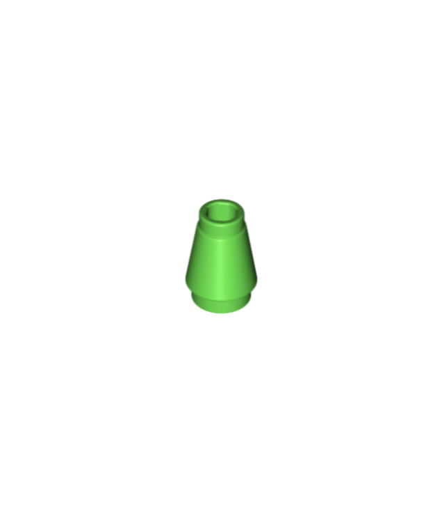 LEGO - Kegel 1 x 1 met boven groef - Bright Green | N