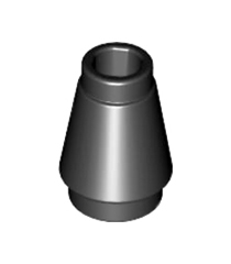LEGO - Kegel 1 x 1 met boven groef - Black | N - Thumbnail