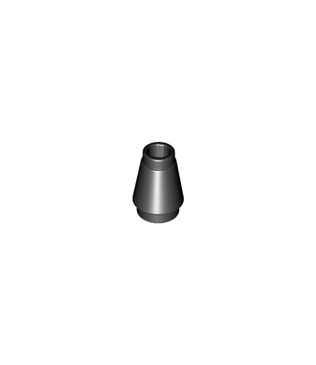 LEGO - Kegel 1 x 1 met boven groef - Black | N
