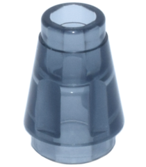 LEGO - Kegel 1 x 1 met boven groef - Trans-Black | N - Thumbnail