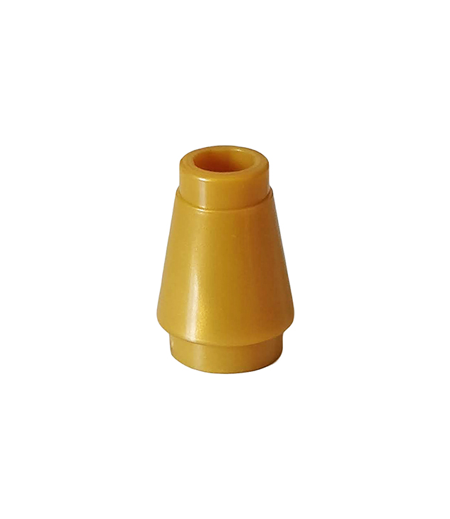 LEGO - Kegel 1 x 1 met boven groef - Pearl Gold | N