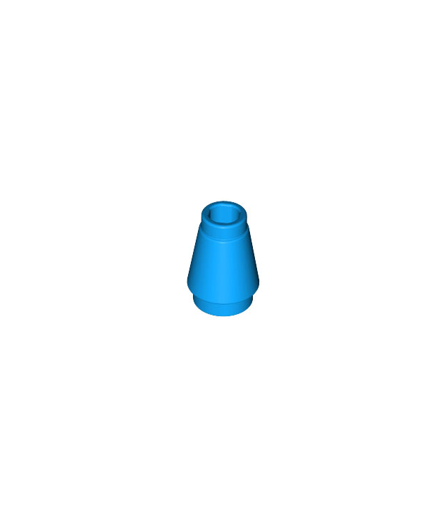 LEGO - Kegel 1 x 1 met boven groef - Dark Azure | N