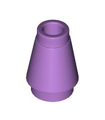 LEGO - Kegel 1 x 1 met boven groef - Medium Lavender | N - Thumbnail