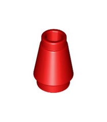 LEGO - Kegel 1 x 1 met boven groef - Red | N - Thumbnail