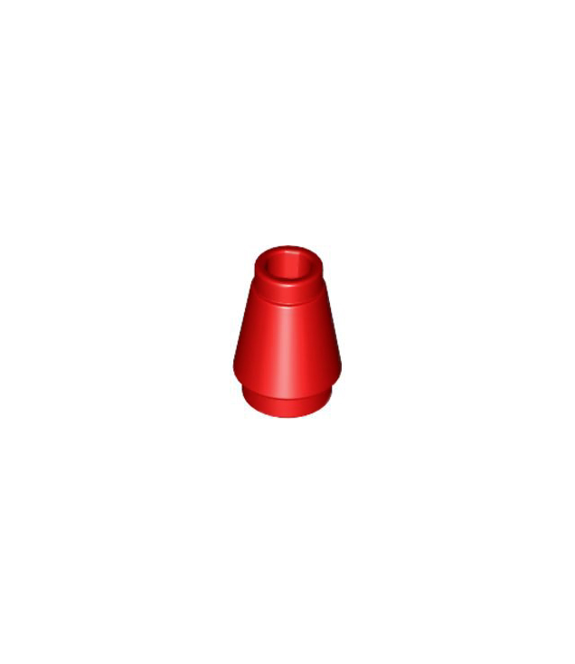 LEGO - Kegel 1 x 1 met boven groef - Red | N