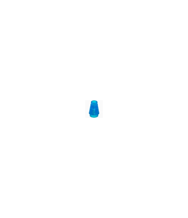 LEGO - Kegel 1 x 1 met boven groef - Satin Trans-Dark Blue | N